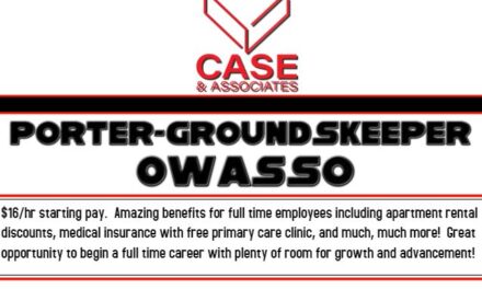 Full-Time Porter/Groundskeepers at one of their Owasso property