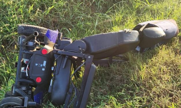 A man using a motorized wheelchair was killed in an apparent hit-and-run crash early Monday morning