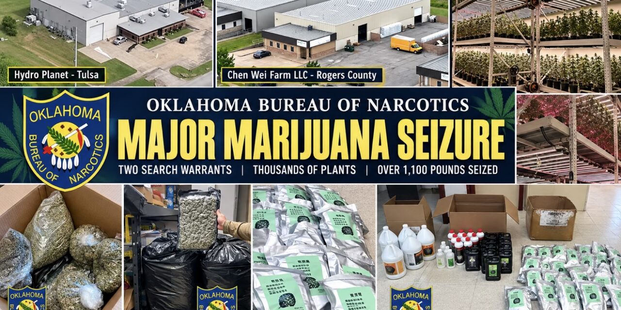OBN Raids Two Tulsa-Area Marijuana Operations, Seizes 12,000+ Plants and 1,100 Pounds of Processed Marijuana